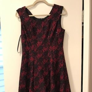 9 west sequin a line lace dress